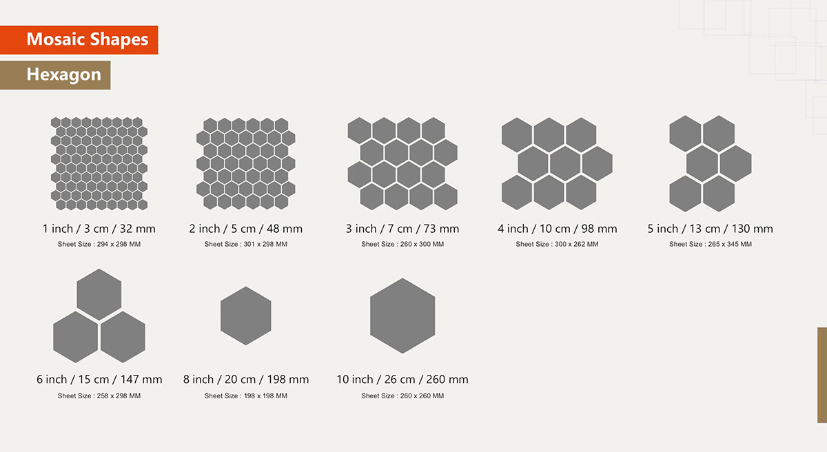 mosaic hexagone porcelian tile