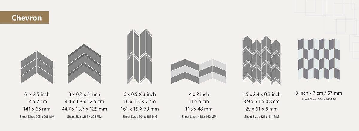 mosaic chevron porcelian tile